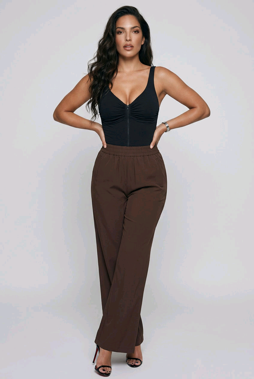 Bosse Basics Women’s High Rise Wide Leg Pants