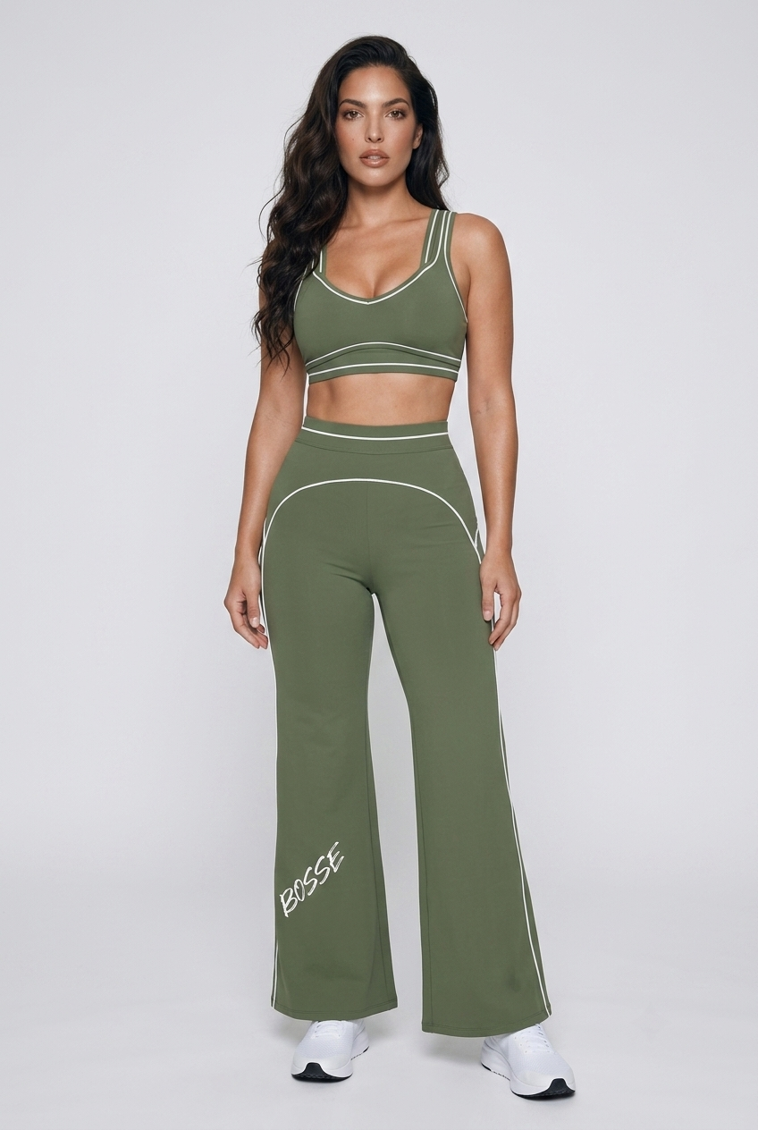 Bosse Fit Topstitching Yoga Sports Bra