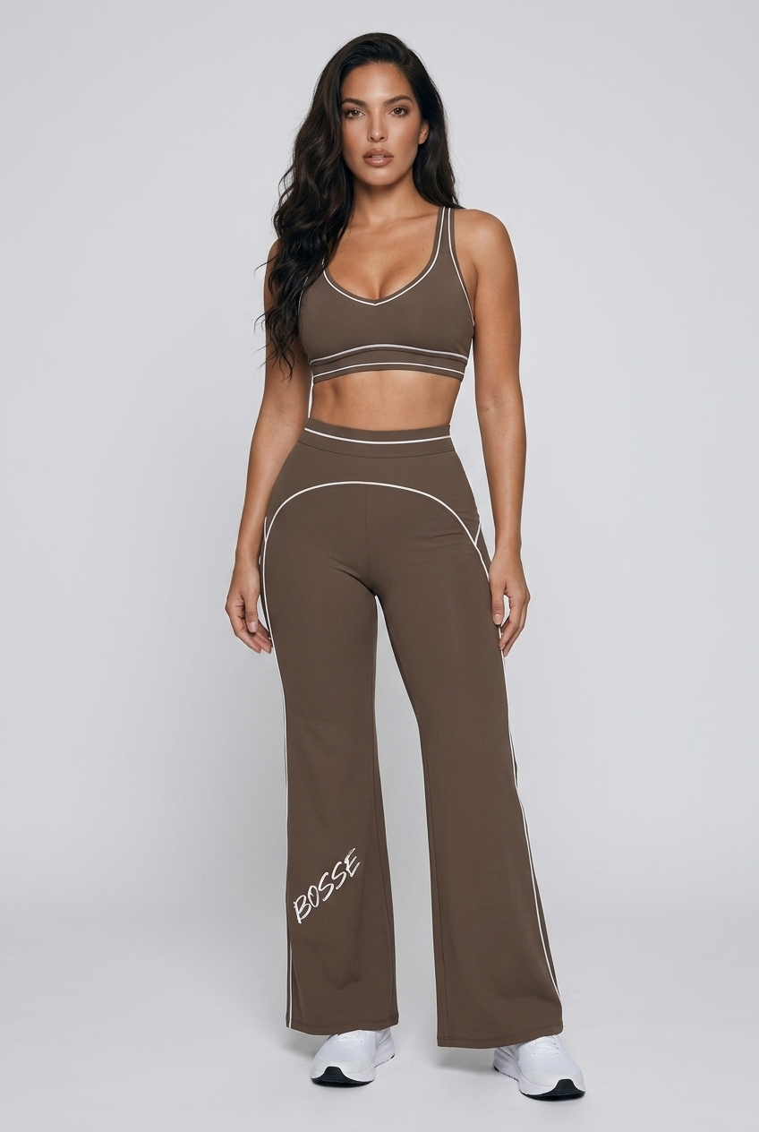 Bosse Fit Topstitching Yoga Sports Bra