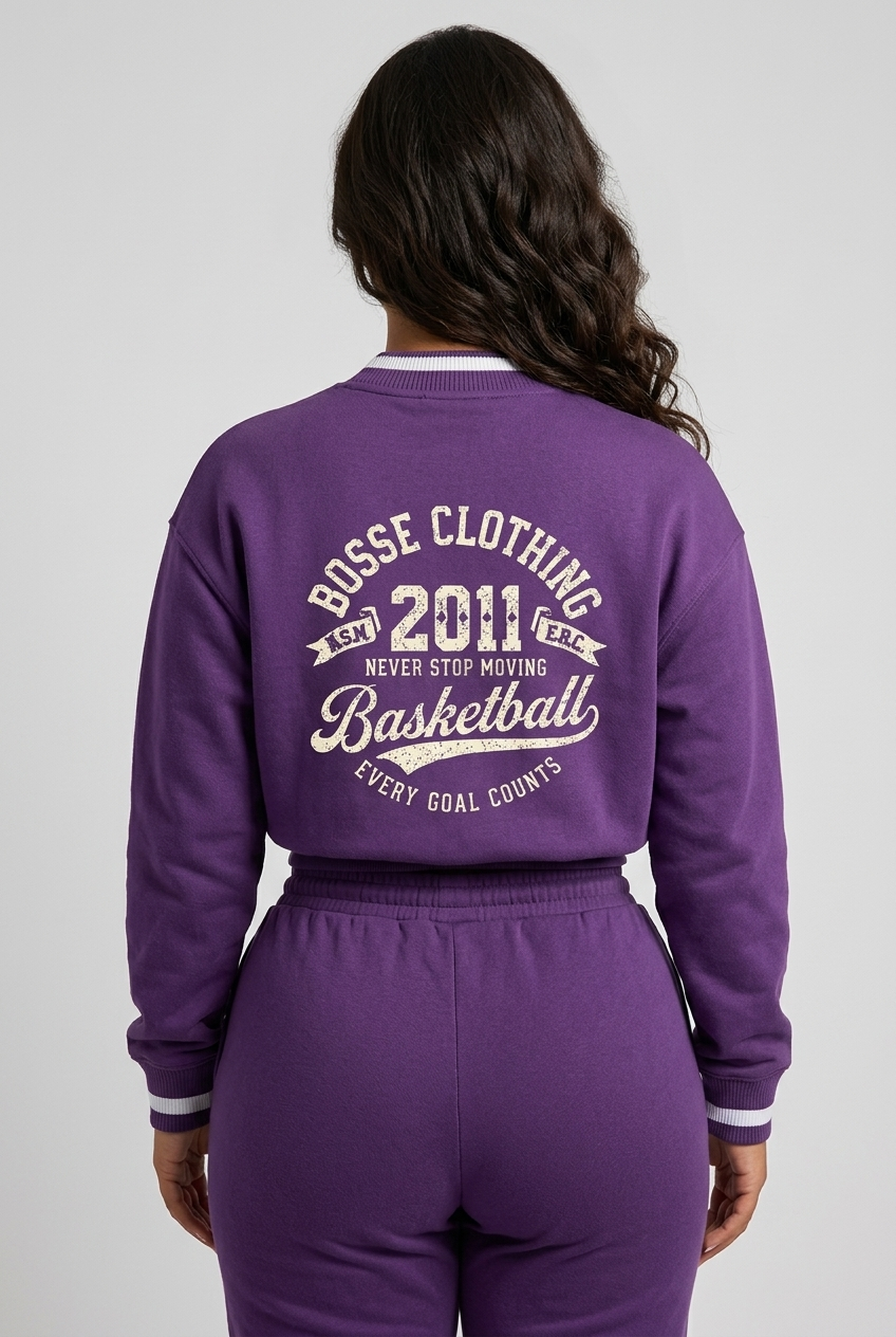 Bosse Basketball Contrast Piping Zip Bomber Jacket