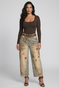 BOSSE Oversized Vintage Wash Barrel Leg Jeans