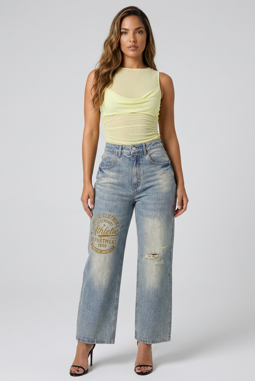 Bosse Vintage Wash Distressed Denim Jeans