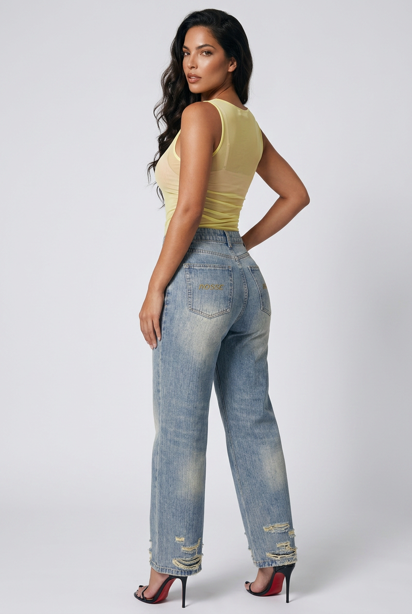 Bosse Vintage Wash Distressed Denim Jeans