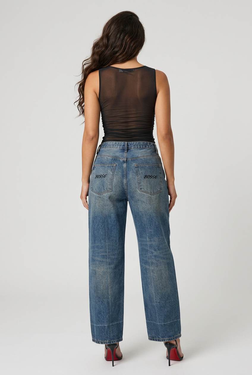 Bosse NYC Vintage Wash Baggy Denim Jeans
