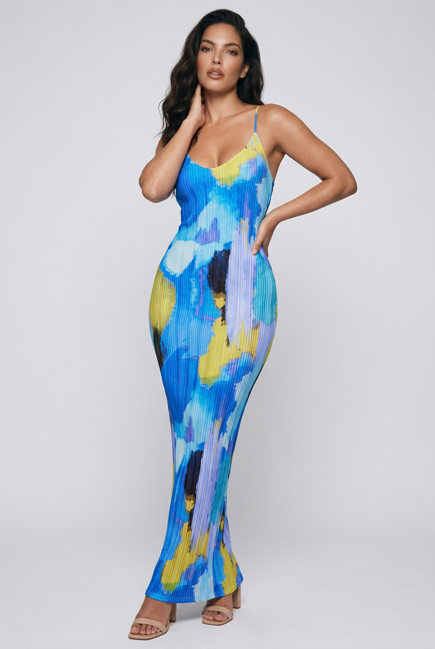Briar Backless Printed Maxi Dress (4 Colors)
