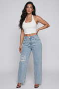 BOSSE Varsity Vintage Wash Straight Leg Jeans