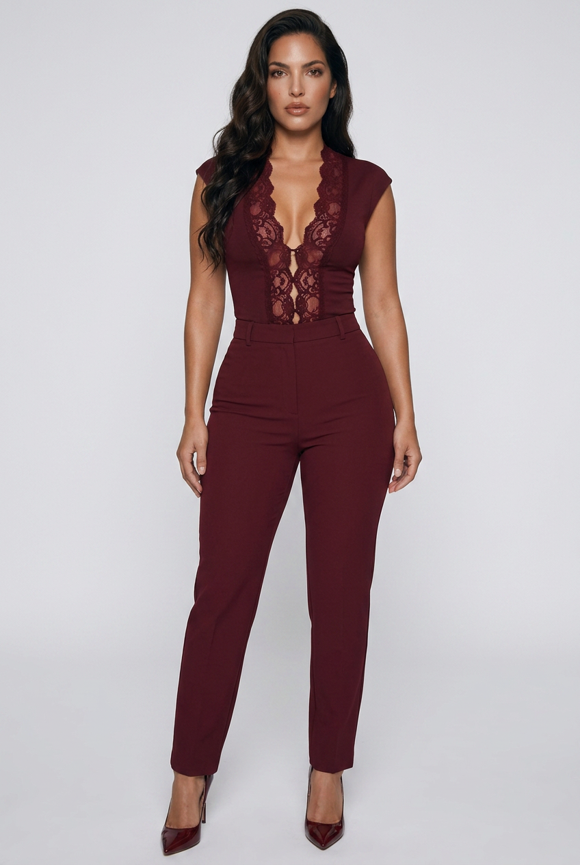 Lace Trim Button Front Vest