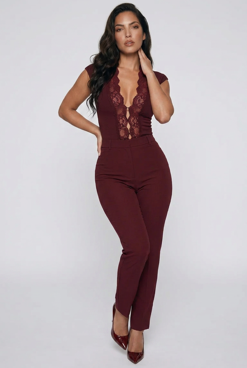 Lace Trim Button Front Vest