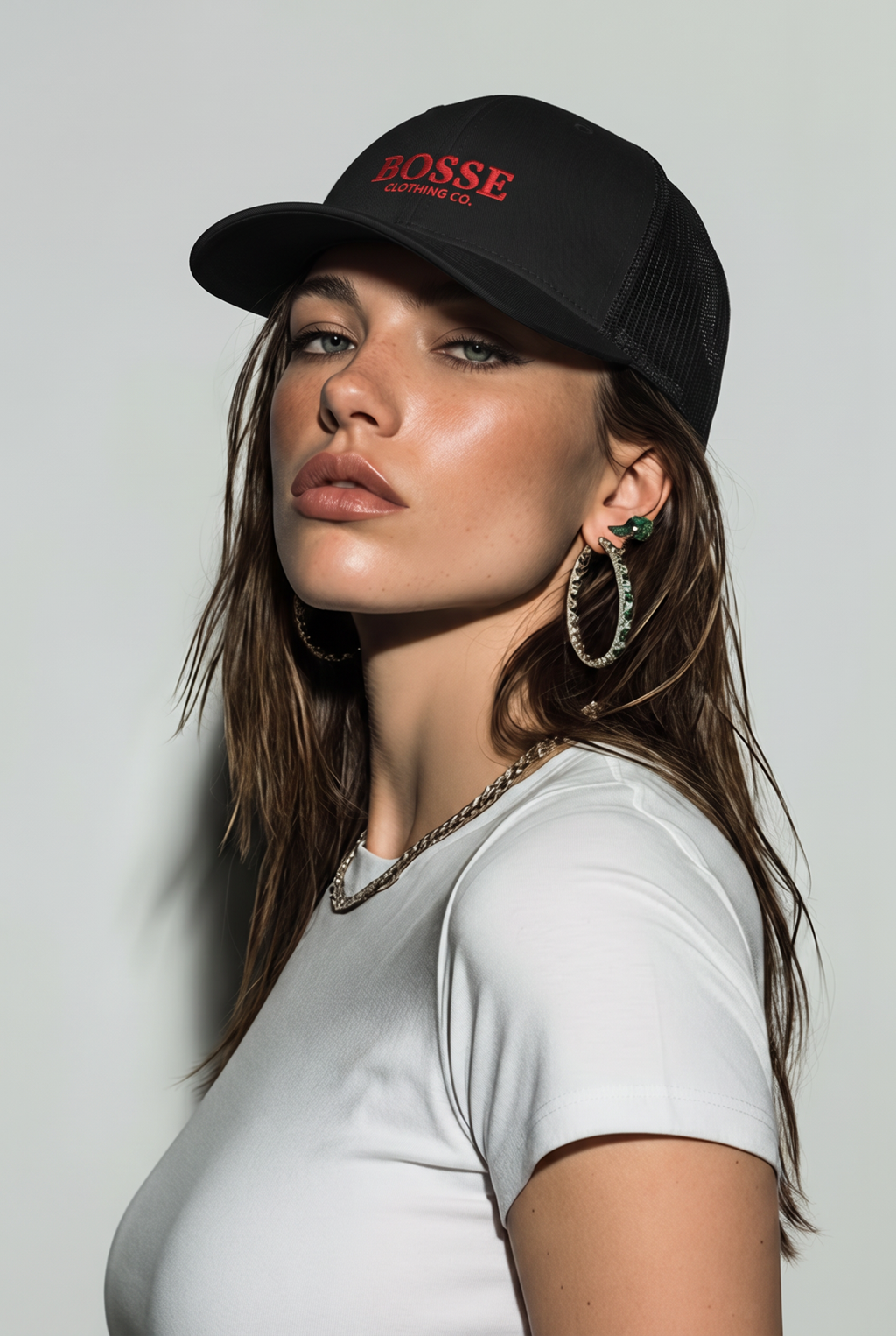 Bosse Black and Red Trucker Cap