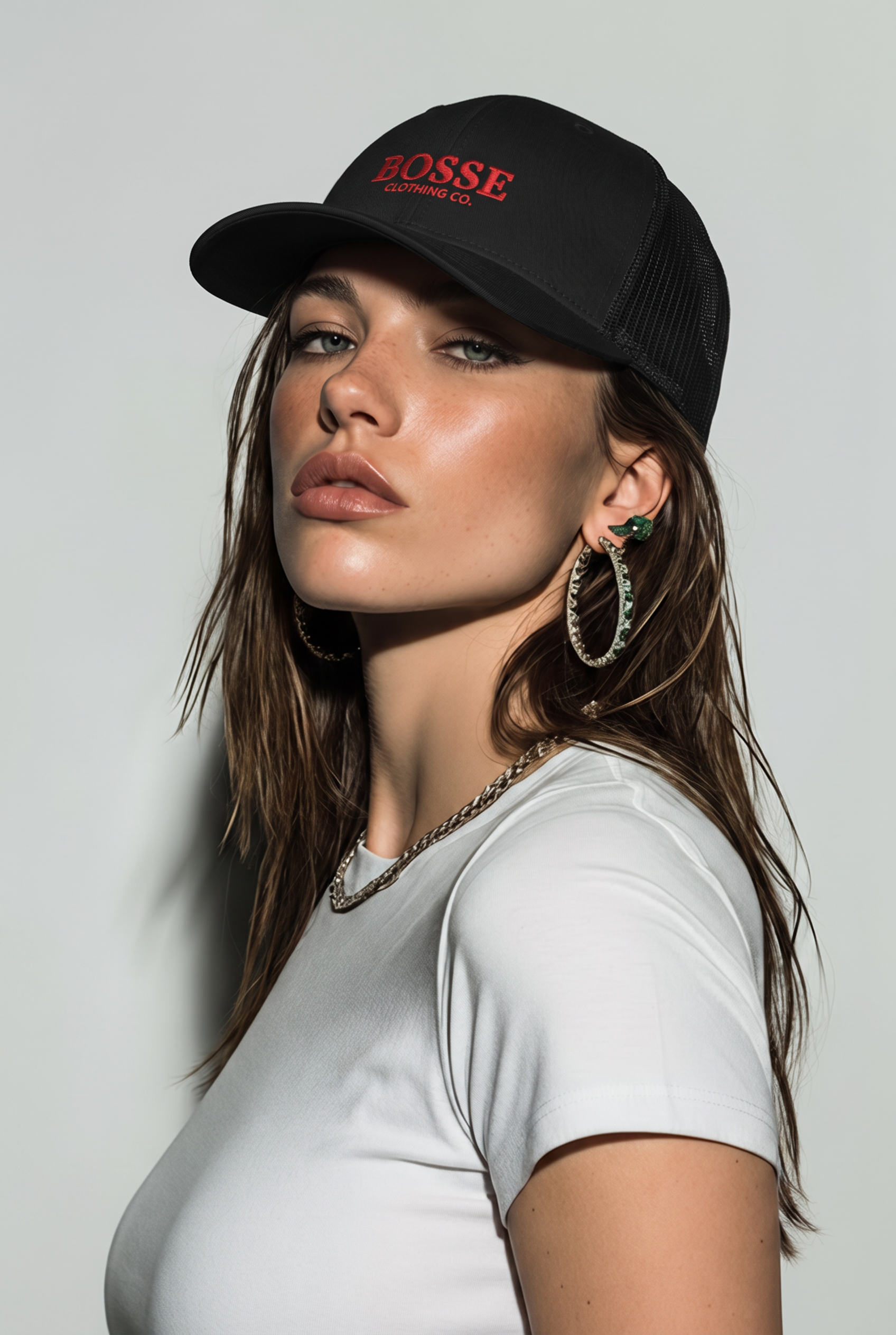 Bosse Black and Red Trucker Cap