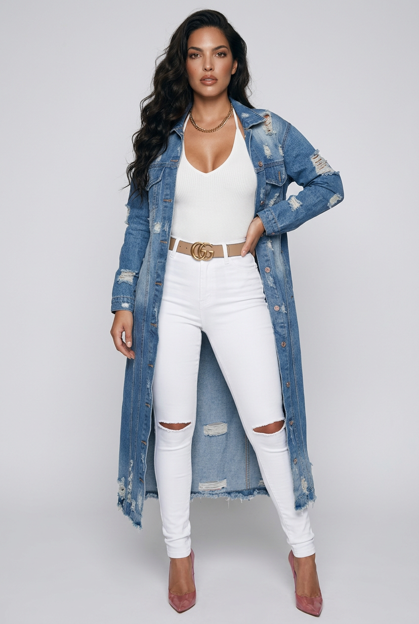 Long Sleeve Raw Hem Denim Jacket *Limited Quantity*