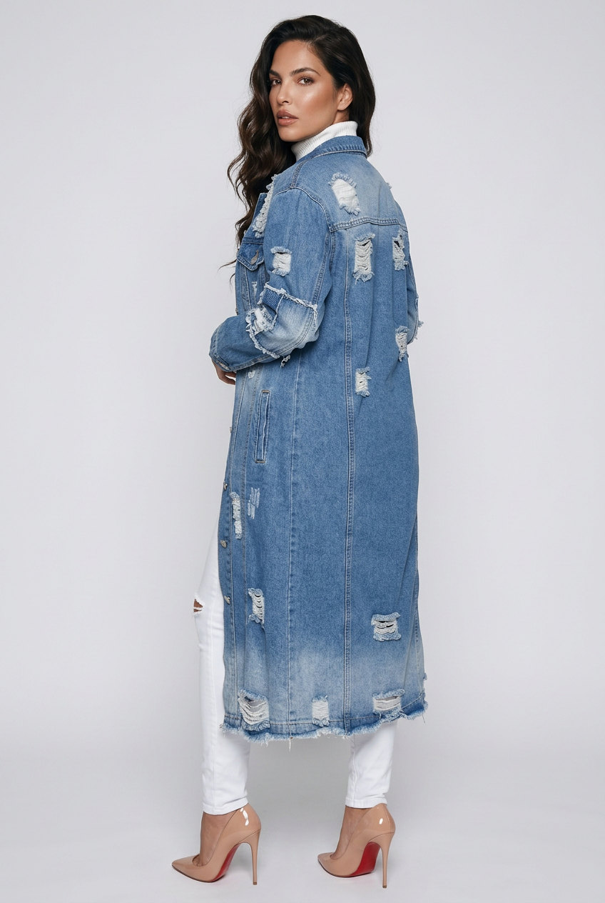 Long Sleeve Raw Hem Denim Jacket *Limited Quantity*