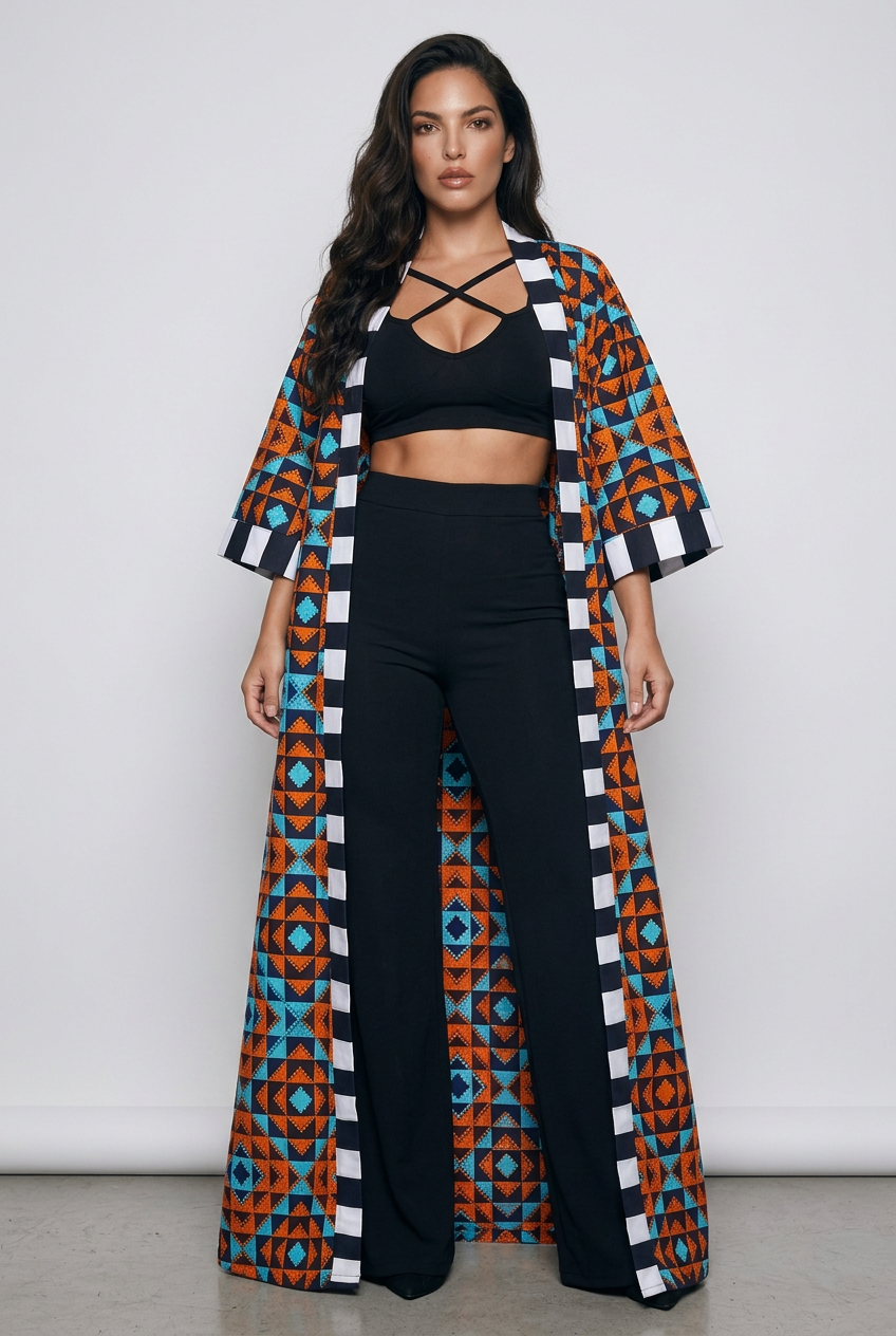 Printed Open Front Cardigan (4 Colors)