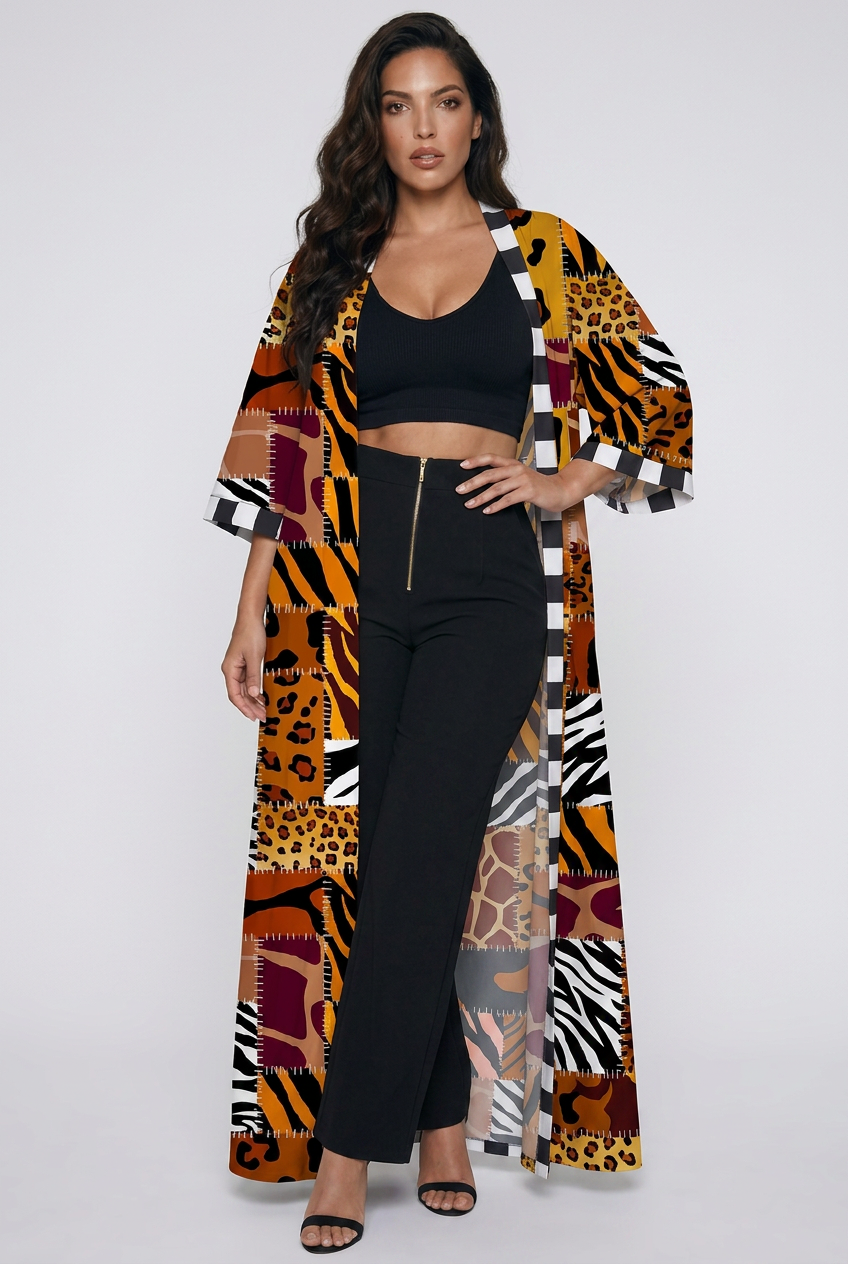 Printed Open Front Cardigan (4 Colors)