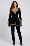 Vintage Suede Sherpa Trimmed Winter Coat