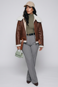 Shearling Lined Zip Up Jacket