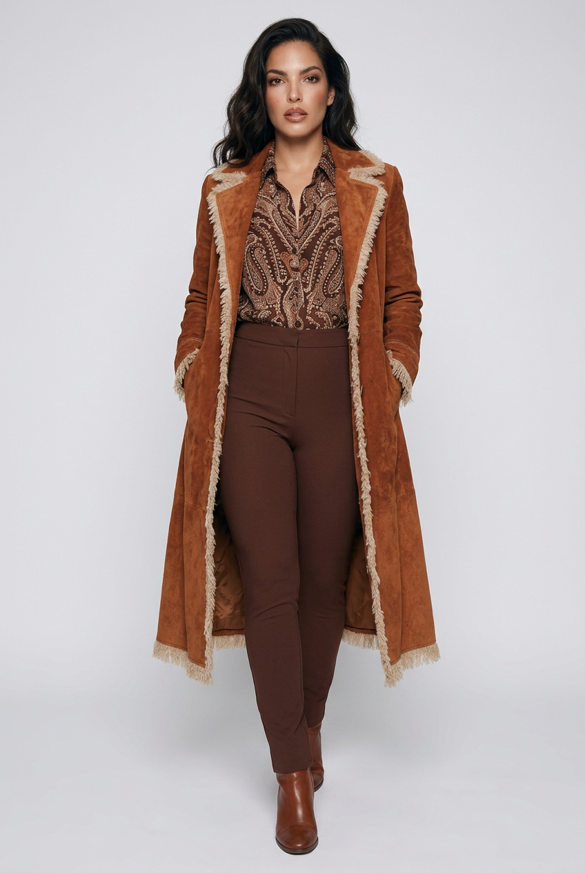 Fringe Trim Longline Outerwear