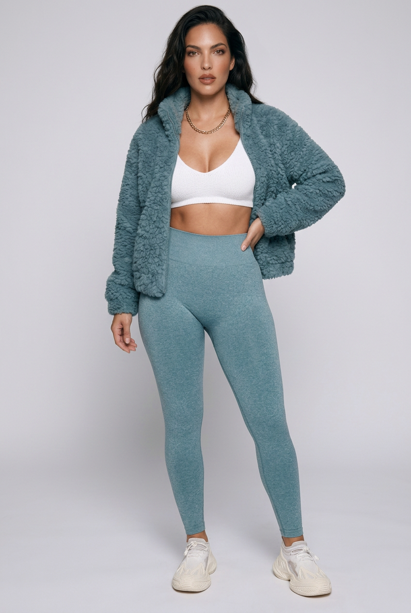 Cozy Zip Up Cropped Sherpa Jacket