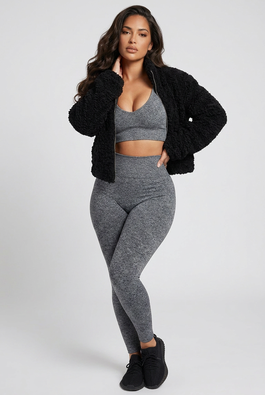 Cozy Zip Up Cropped Sherpa Jacket