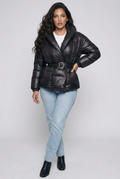 Long Sleeve Belted Puffer Jacket