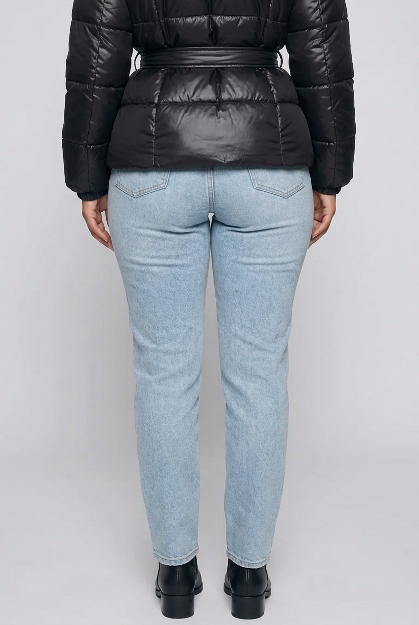 Long Sleeve Belted Puffer Jacket