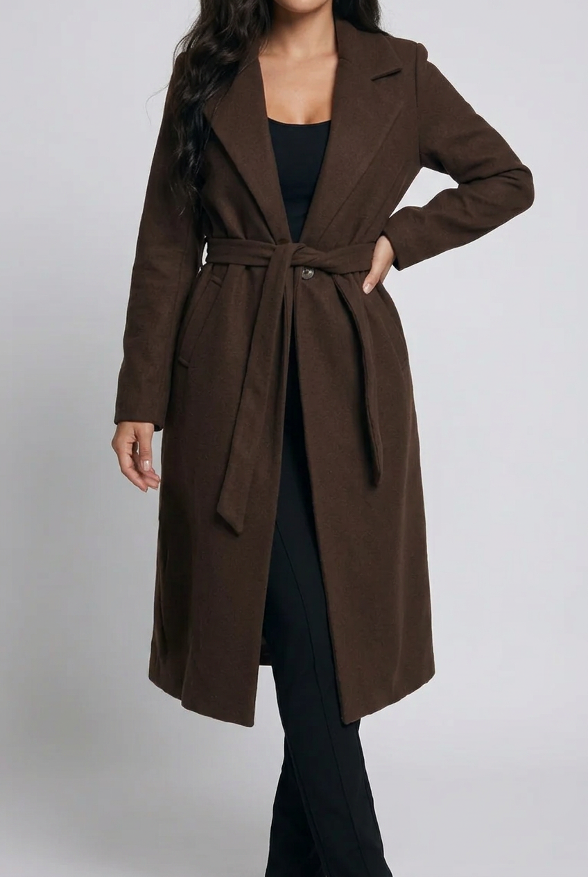 Trinity Tie Waist Longline Coat