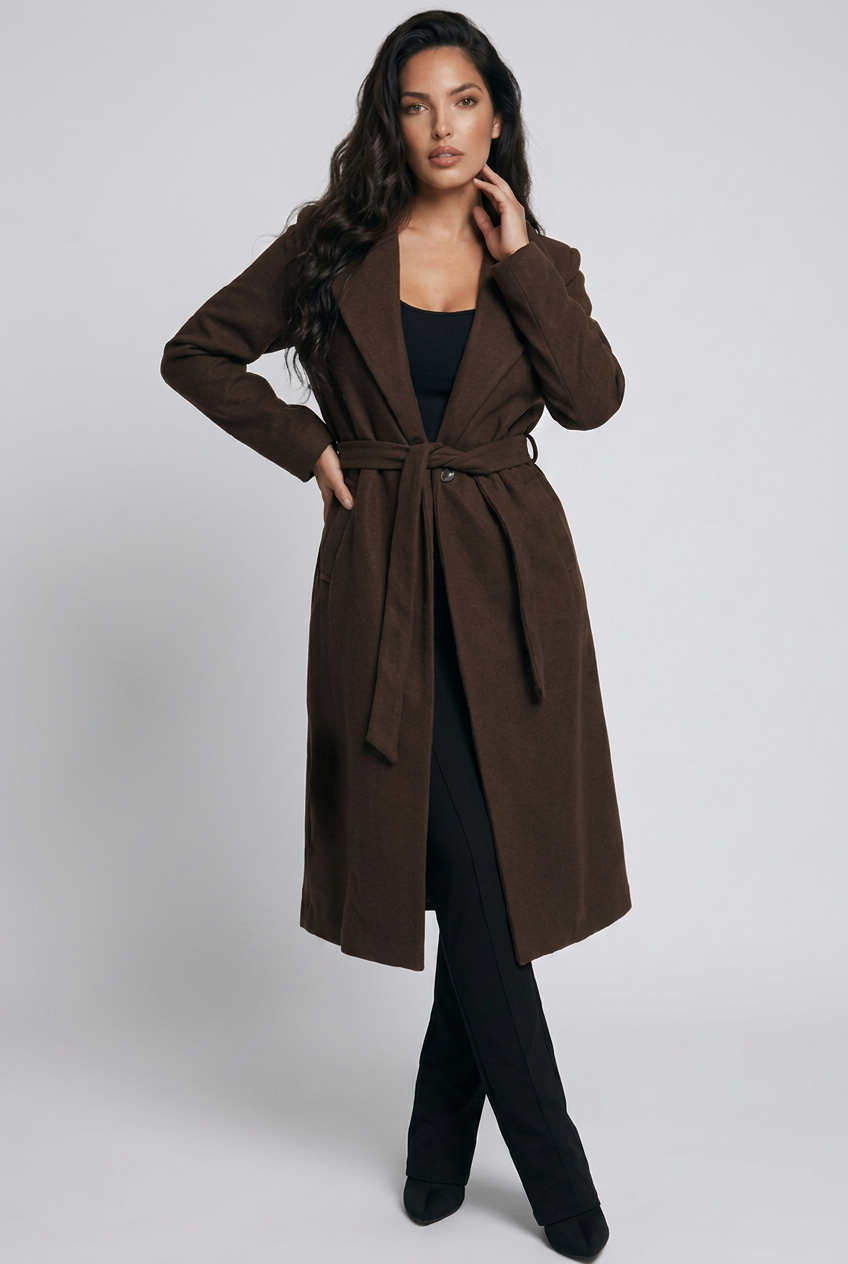 Trinity Tie Waist Longline Coat