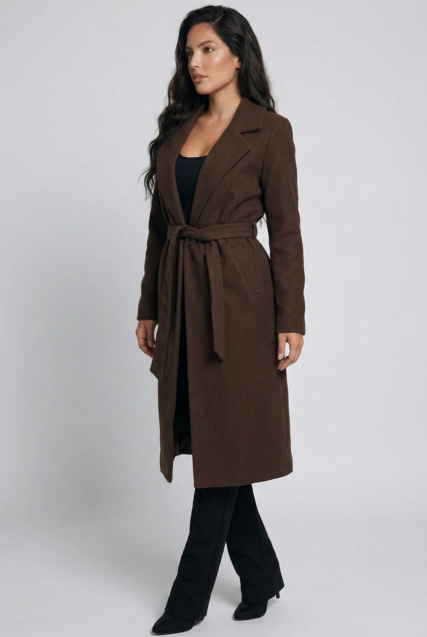 Trinity Tie Waist Longline Coat