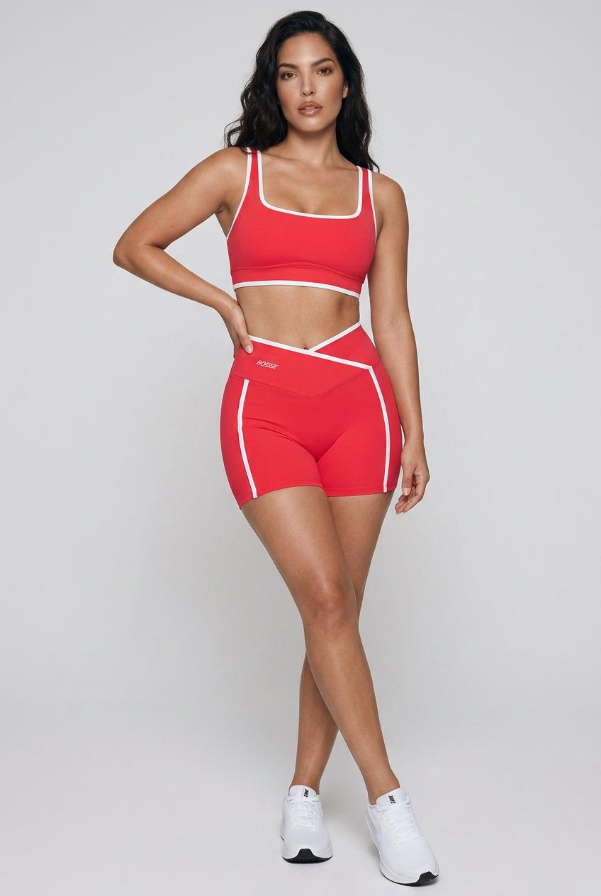 Bosse Fit High Rise Color Block Yoga Shorts