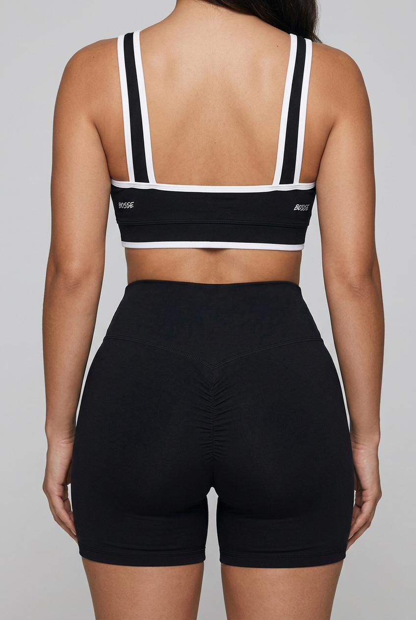 Bosse Fit High Rise Color Block Yoga Shorts