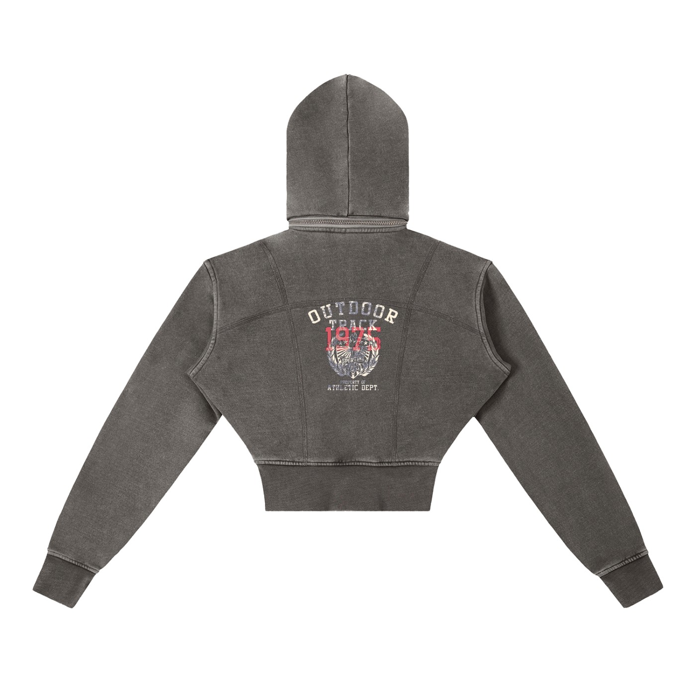 Vintage Washed Cropped Fleece Hoodie