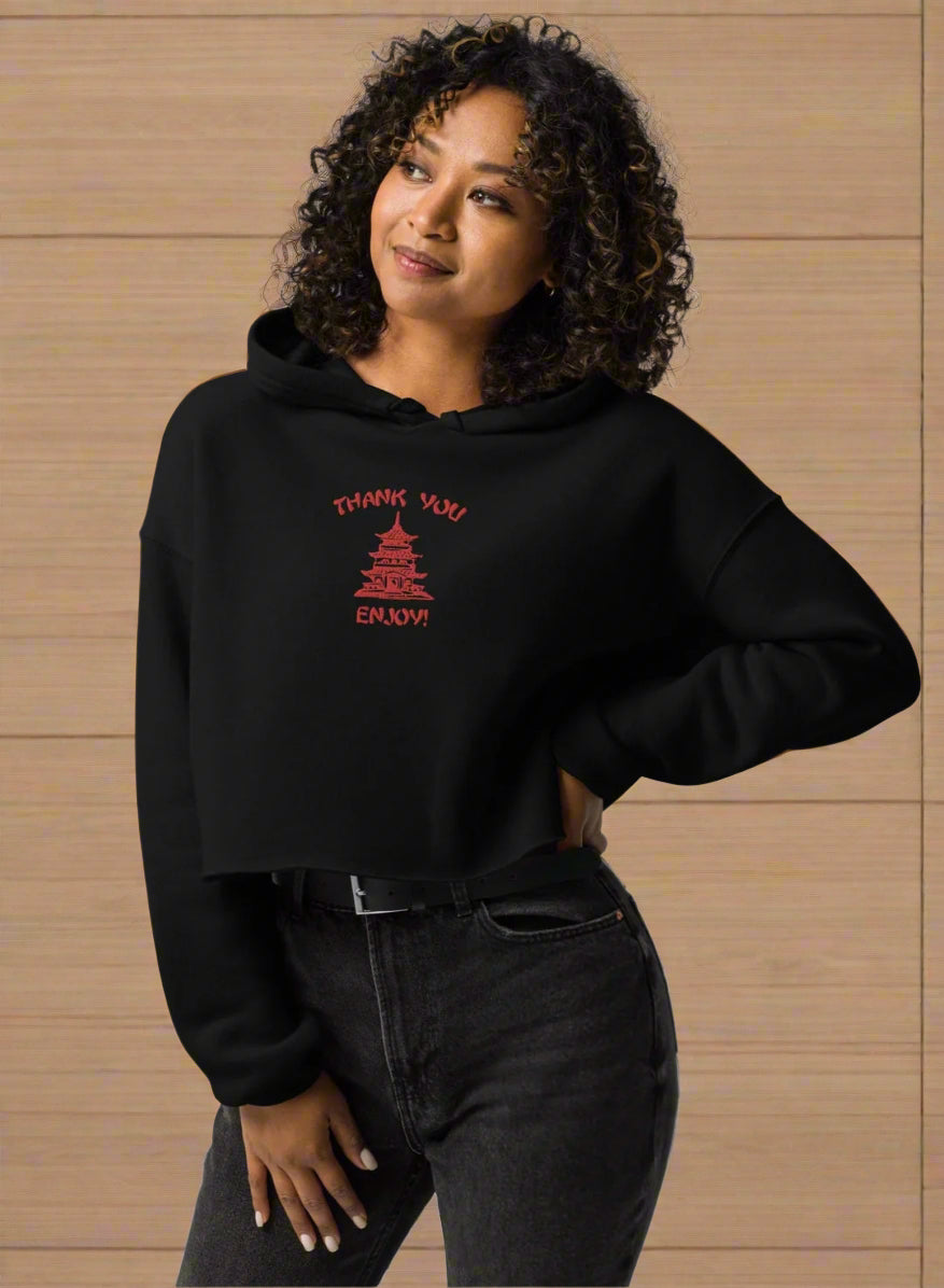 Bosse Thank You Enjoy Crop Hoodie