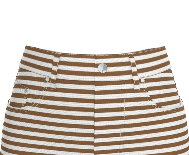 Tess Stripped Denim Midi skirt