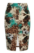 Ryder Cow Print Midi Skirt