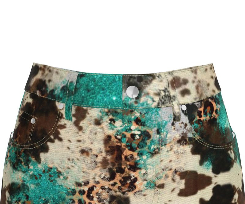 Ryder Cow Print Midi Skirt