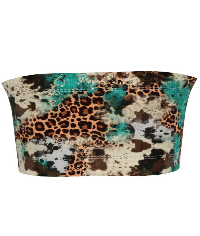Ryder Cow Print Bandeau Tube Top