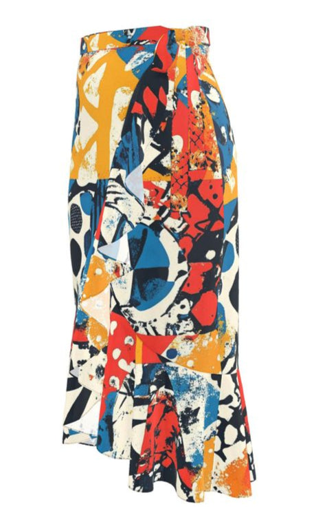 Fallon Wrap Midi Flounce Skirt