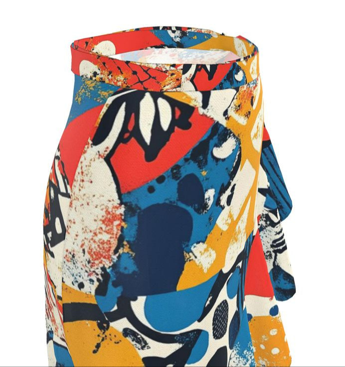 Fallon Wrap Midi Flounce Skirt