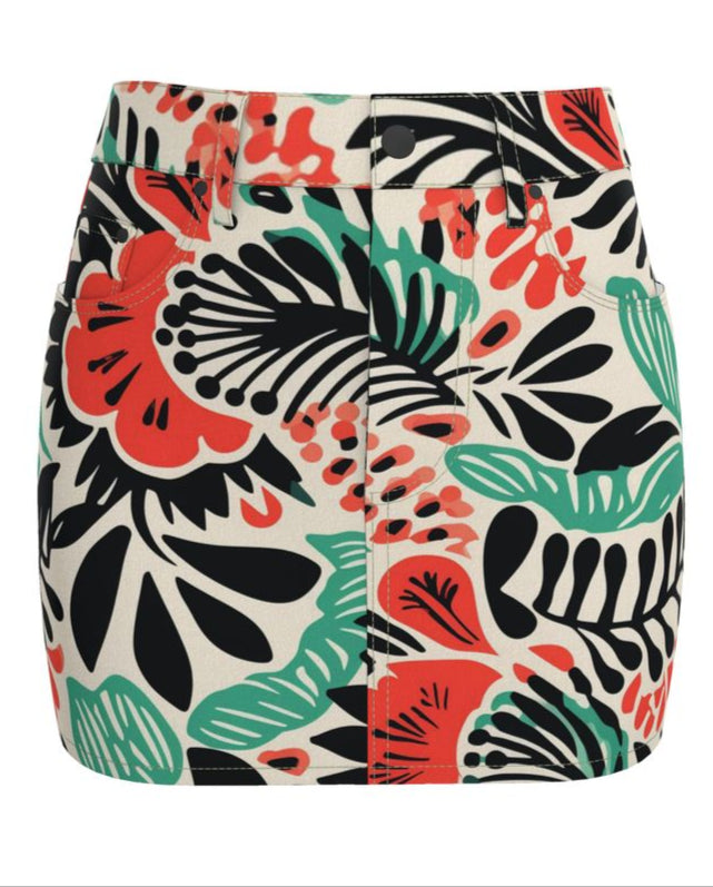 Island Vibe Denim Mini Skirt