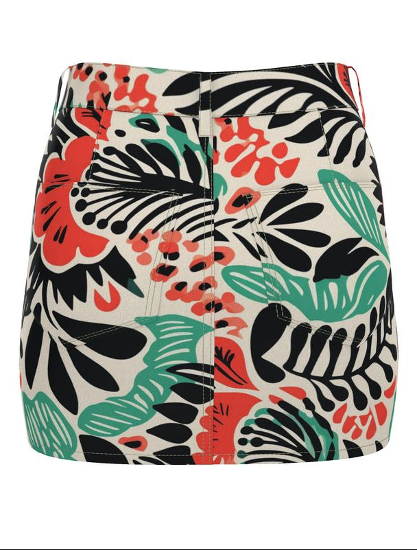 Island Vibe Denim Mini Skirt