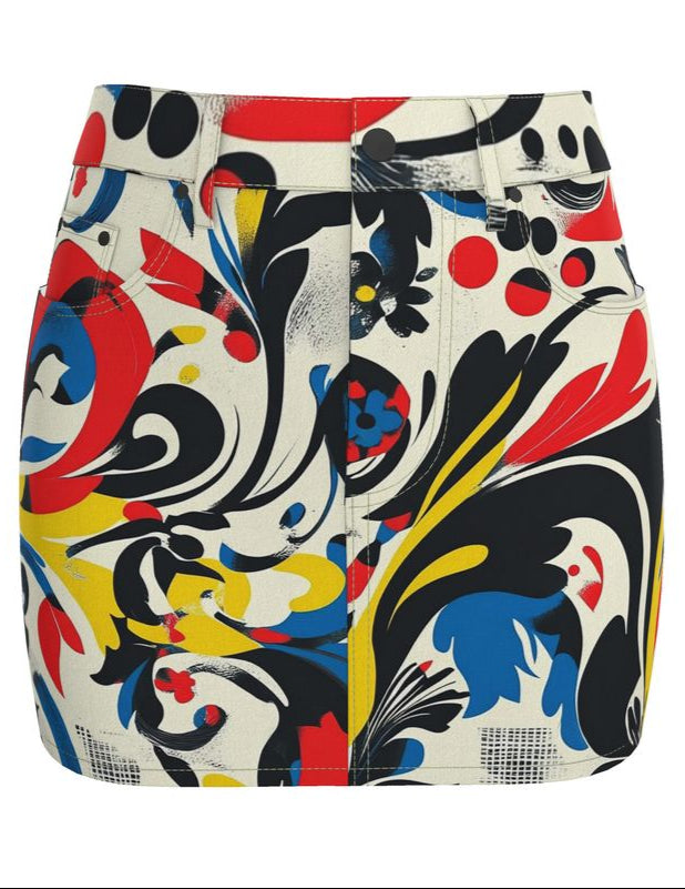 Lotus Denim Mini Skirt