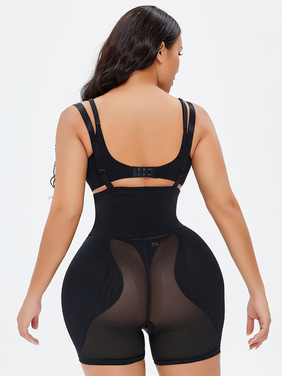 Hook-and-Eye Black Under-Bust Shaping Bodysuit