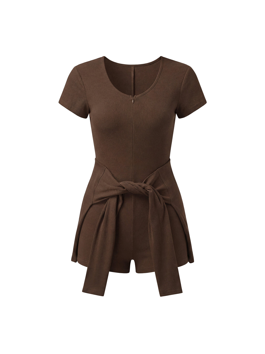 BOSSE Dual-Function Cape Tie-Waist Romper