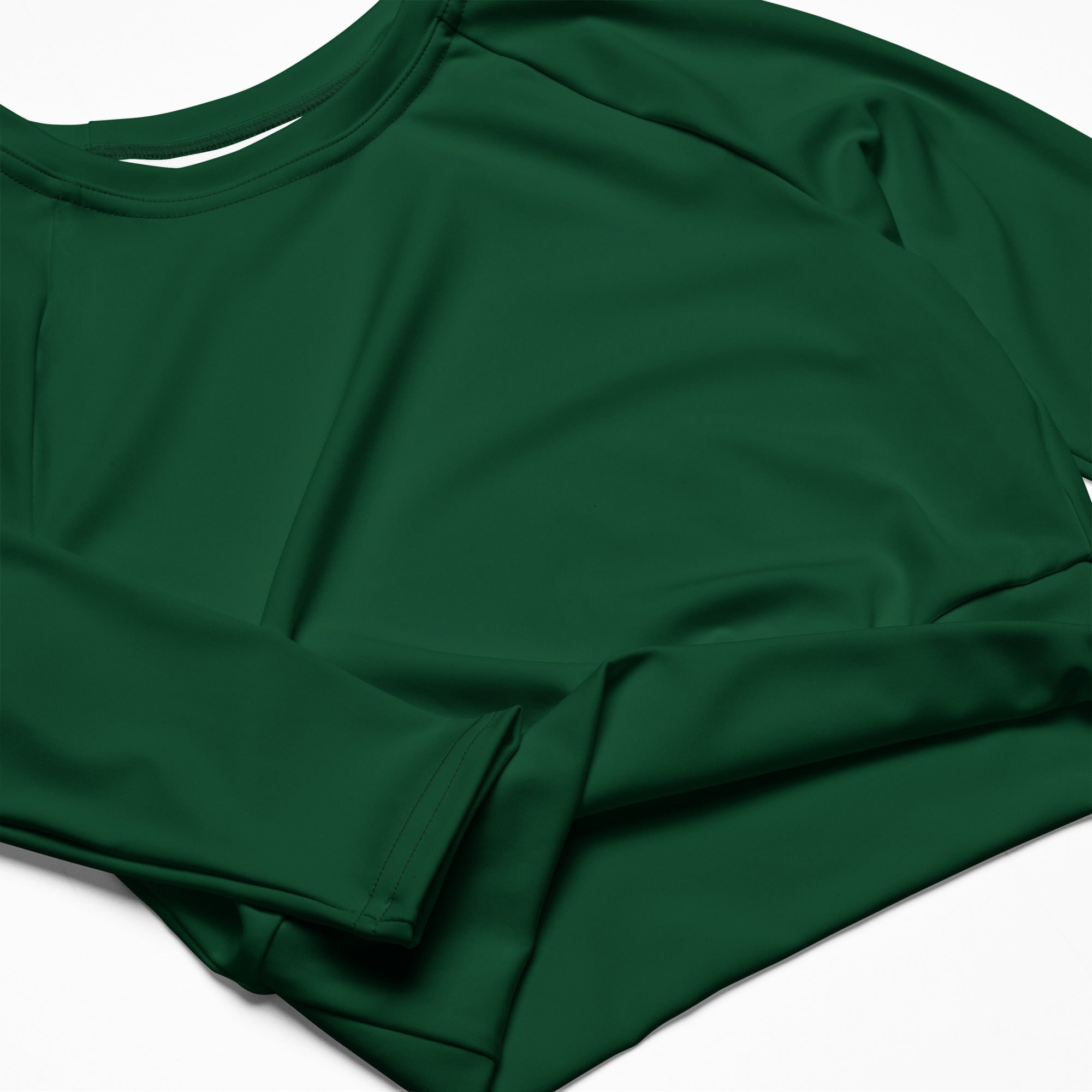Bosse Green Long-sleeve Crop Top