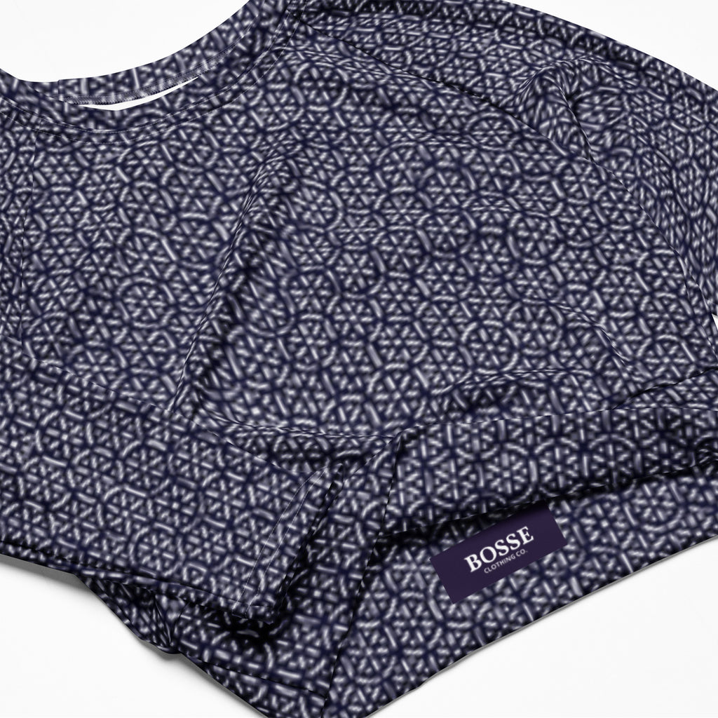 Bosse Blue Luxe Long-sleeve Crop Top