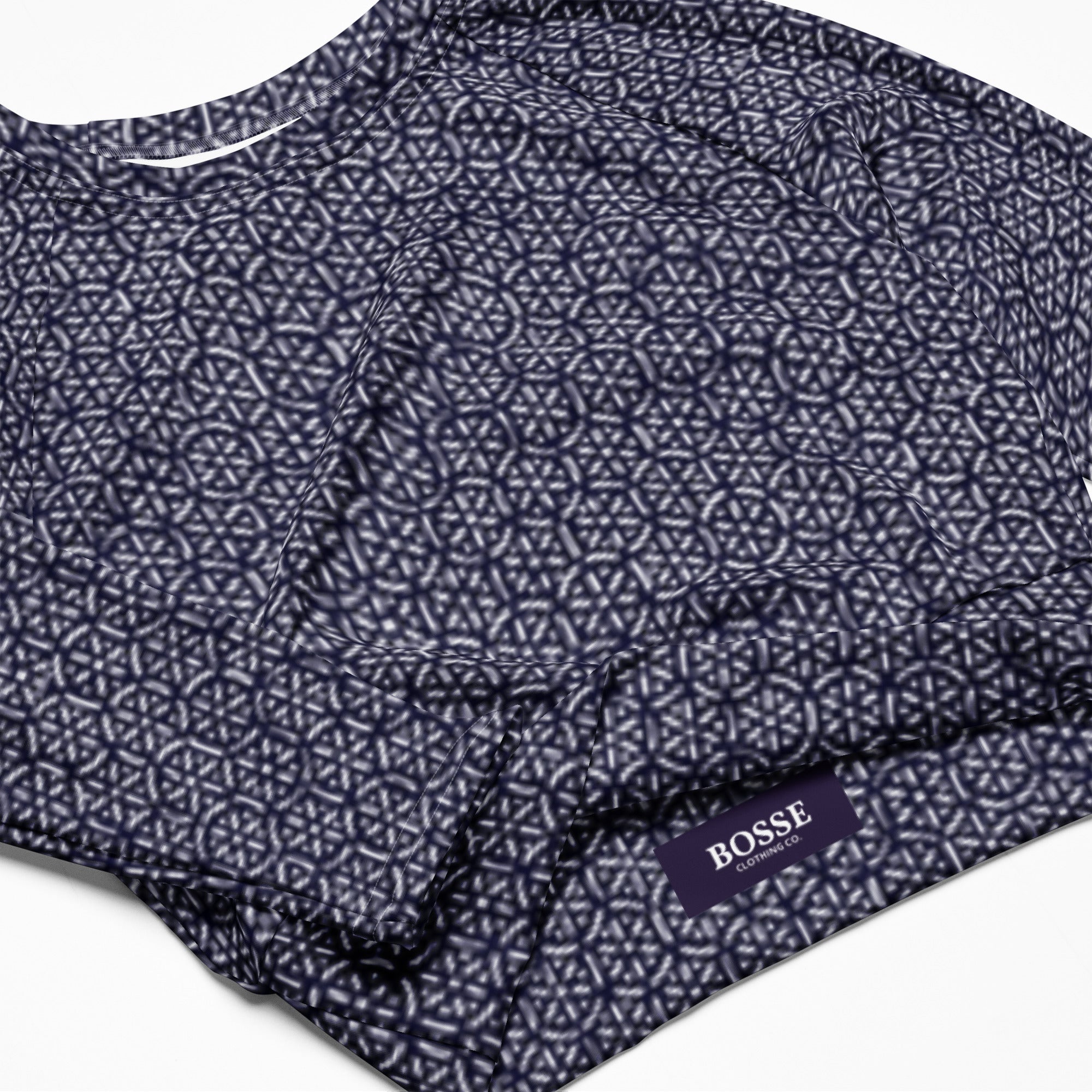 Bosse Blue Luxe Long-sleeve Crop Top