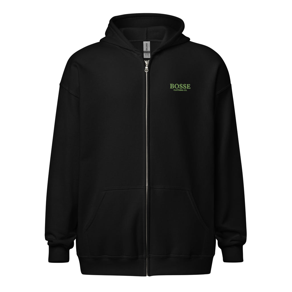 Bosse Green Print Heavy Blend Zip Hoodie
