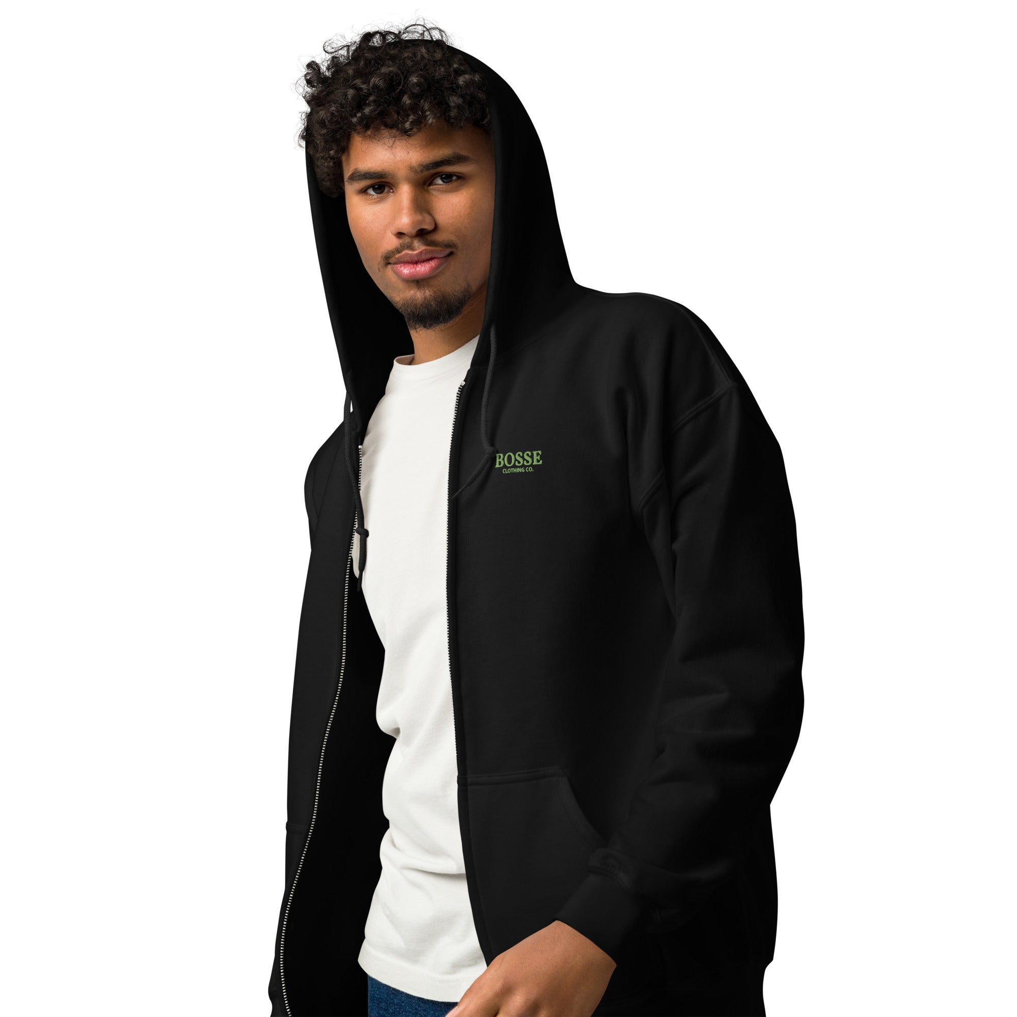 Bosse Green Print Heavy Blend Zip Hoodie
