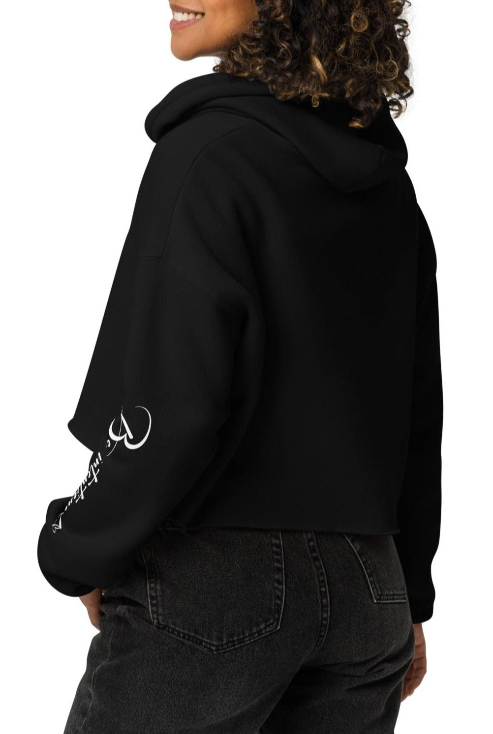 Bosse Black Be Intentional Crop Hoodie