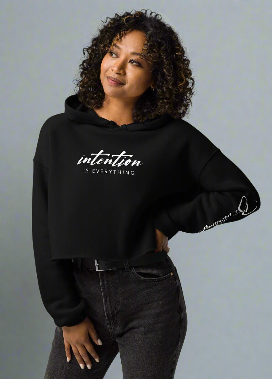 Bosse Black Be Intentional Crop Hoodie